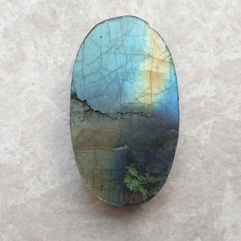 Labradorite faceted cabochon 39x22 mm no 94 Labradorite faceted cabochon 39x22 mm no 94