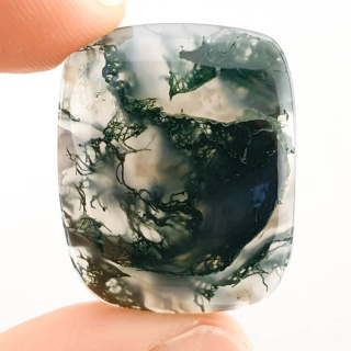 Moss agate cabochon 26x21 mm no 174