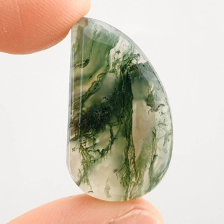 Agate mossy cabochon 28x16 mm no. 187