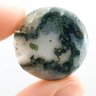 Moss agate cabochon fi 24x mm no. 165