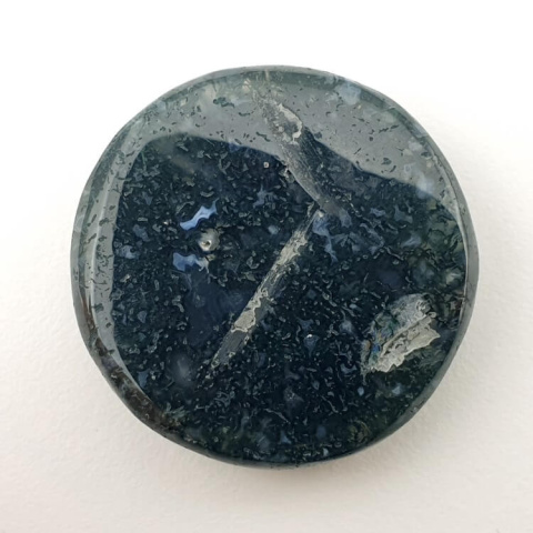 Moss agate cabochon dia. 27x mm no 159