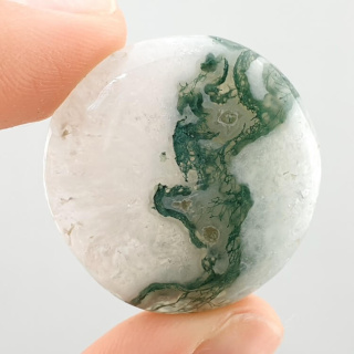 Moss agate cabochon fi 30x mm no 152