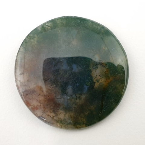 Moss agate cabochon dia. 32x mm no 145 Moss agate cabochon dia. 32x mm no 145