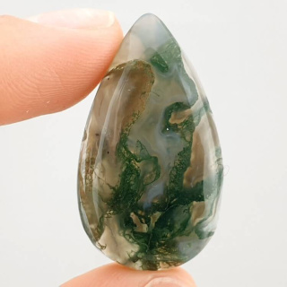 Moss agate cabochon 34x19 mm no. 207