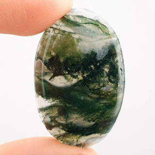 Moss agate cabochon 34x21 mm no. 209