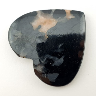 Black Tourmaline cabochon heart 36x34 mm no. 29