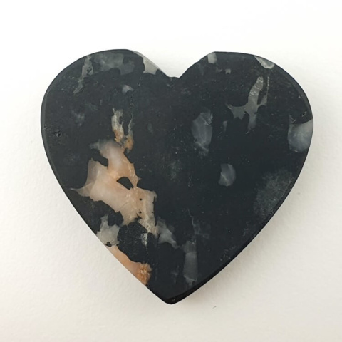 Black Tourmaline cabochon heart 36x34 mm no 29 Black Tourmaline cabochon heart 36x34 mm no 29