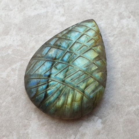 Labradorite cabochon carved 28x21 mm no 110 Labradorite cabochon carved 28x21 mm no 110