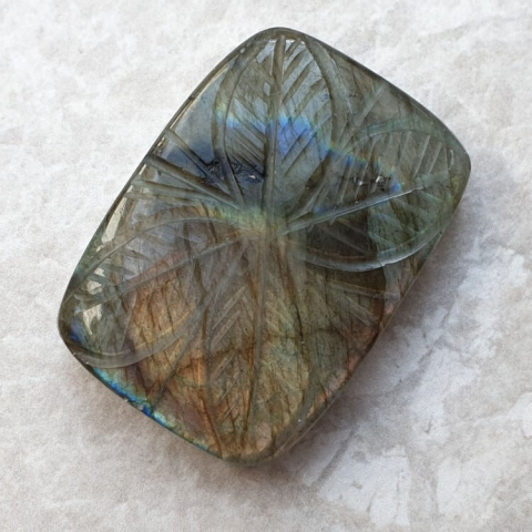 Labradorite cabochon carved 35x25 mm no 96 Labradorite cabochon carved 35x25 mm no 96