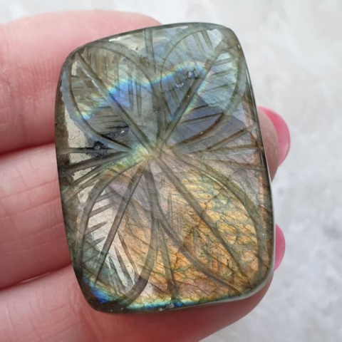 Labradorite cabochon carved 35x25 mm no 96 Labradorite cabochon carved 35x25 mm no 96