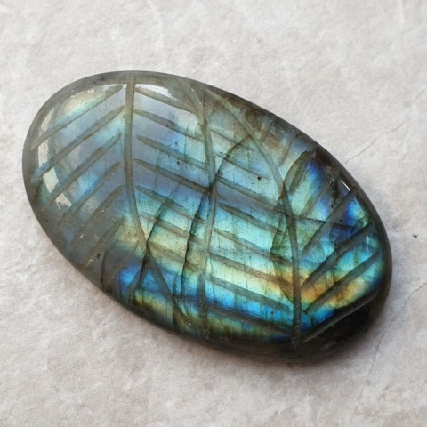 Labradorite cabochon carved 44x28 mm no 86 Labradorite cabochon carved 44x28 mm no 86