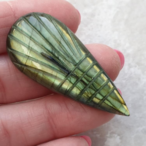 Labradorite cabochon carved 48x21 mm no 99 Labradorite cabochon carved 48x21 mm no 99