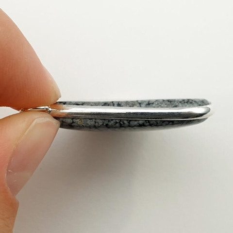 Snow obsidian pendant 35x29 mm no 10 Snow obsidian pendant 35x29 mm no 10