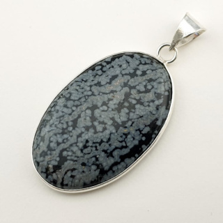 Snow obsidian pendant 40x28 mm no 9