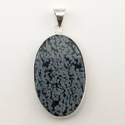 Snow obsidian pendant 40x28 mm no. 9 Snow obsidian pendant 40x28 mm no. 9