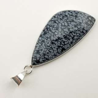 Snow obsidian pendant 45x21 mm no 12
