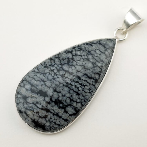 Snow obsidian pendant 45x24 mm no 3 Snow obsidian pendant 45x24 mm no 3
