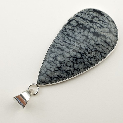 Snow obsidian pendant 45x24 mm no 3 Snow obsidian pendant 45x24 mm no 3