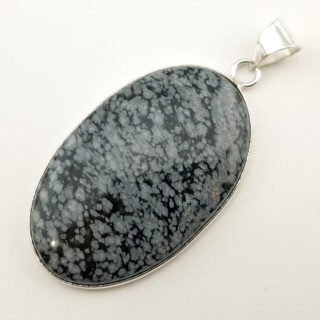 Snow obsidian pendant 45x28 mm no 6