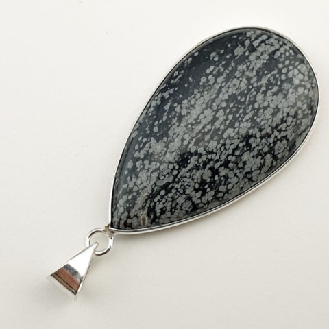 Snow obsidian pendant 46x26 mm no 8