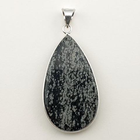 Snow obsidian pendant 46x26 mm no 8