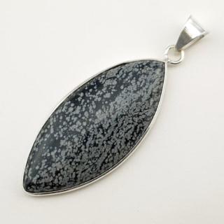 Snow obsidian pendant 48x22 mm no 1