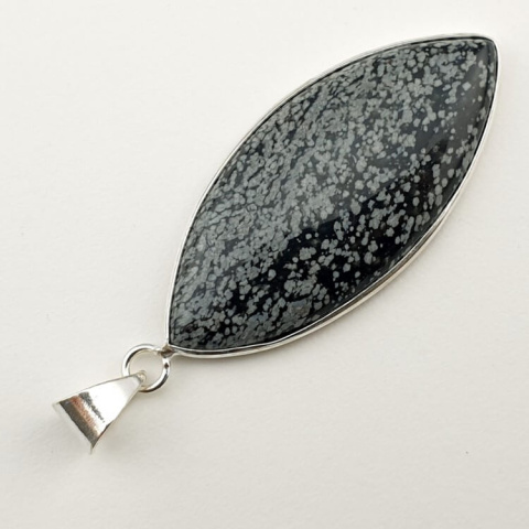 Snow obsidian pendant 48x22 mm no 1 Snow obsidian pendant 48x22 mm no 1
