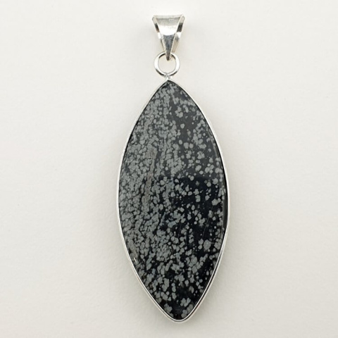 Snow obsidian pendant 48x22 mm no 1 Snow obsidian pendant 48x22 mm no 1