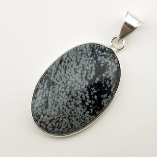 Snow obsidian pendant 34x23 mm no 19