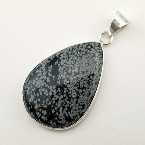 Snow obsidian pendant 36x25 mm no 15 Snow obsidian pendant 36x25 mm no 15