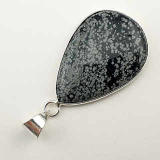 Snow obsidian pendant 36x25 mm no 15