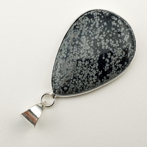 Snow obsidian pendant 36x25 mm no 15 Snow obsidian pendant 36x25 mm no 15