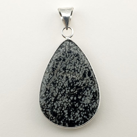 Snow obsidian pendant 36x25 mm no 15 Snow obsidian pendant 36x25 mm no 15