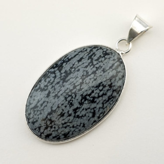 Snow obsidian pendant 38x24 mm no 16