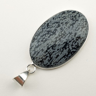 Snow obsidian pendant 38x24 mm no 16