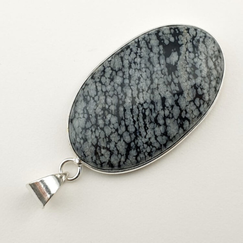 Snow obsidian pendant 42x26 mm no. 13 Snow obsidian pendant 42x26 mm no. 13