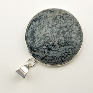 Snow obsidian pendant fi 33 mm no 17