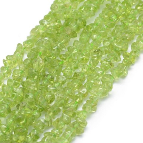Perydot, oliwin sieczka 3-5 mm sznurek 10 cm Perydot, oliwin sieczka 3-5 mm sznurek 10 cm