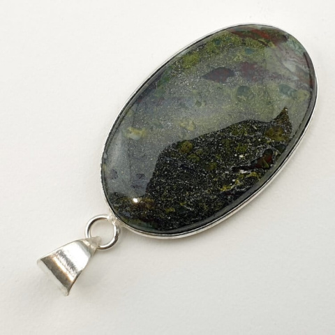 Jasper dragon's blood pendant 38x24 mm no 14 Jasper dragon's blood pendant 38x24 mm no 14