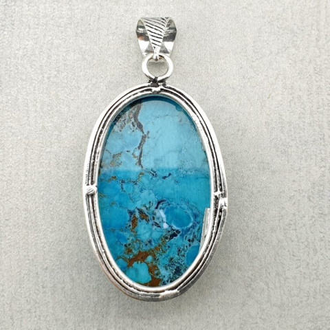 Magnesite turquoise pendant 32x20 mm no 7 Magnesite turquoise pendant 32x20 mm no 7
