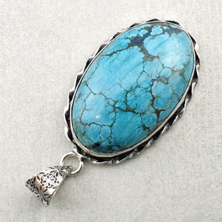 Magnesite turquoise pendant 33x20 mm no. 1