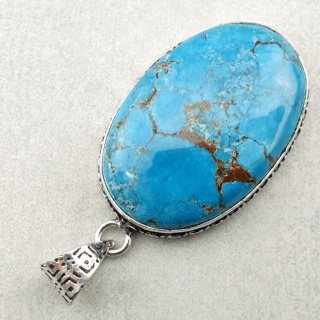 Magnesite turquoise pendant 34x23 mm no. 9