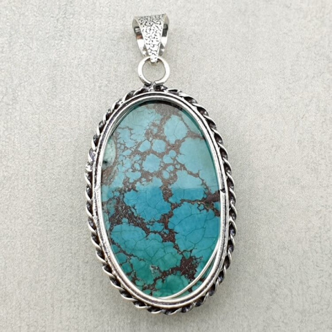 Magnesite turquoise pendant 36x22 mm no 6 Magnesite turquoise pendant 36x22 mm no 6