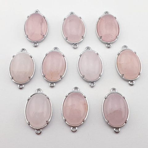 Pink quartz link 25x15 mm 1 pc Pink quartz link 25x15 mm 1 pc