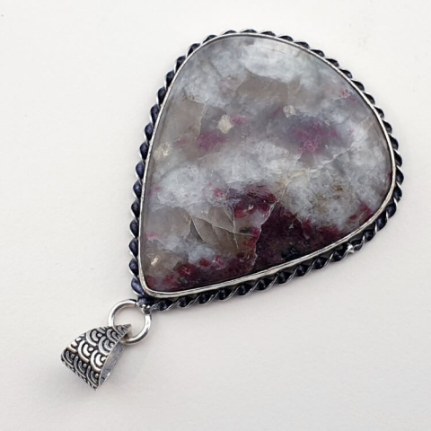 Pink tourmaline pendant 40x33 mm no. 6 Pink tourmaline pendant 40x33 mm no. 6