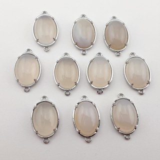 Cream agate link 25x15 mm 1 pc