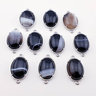 Agate stripes connector 25x15 mm 1 pcs