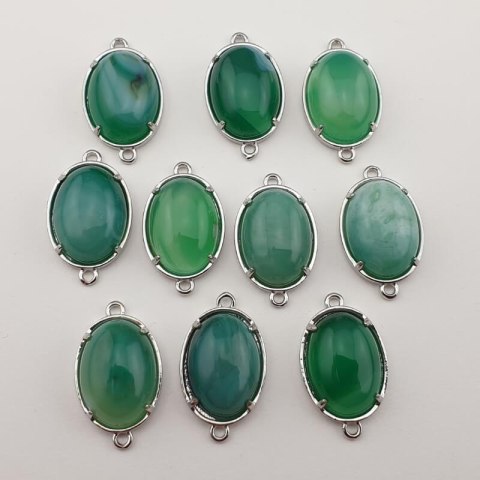 Green agate link 25x15 mm 1 pc Green agate link 25x15 mm 1 pc