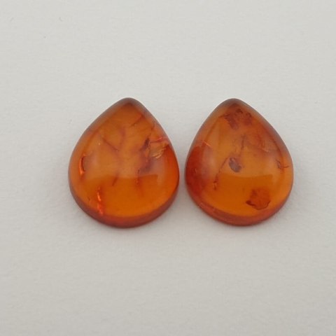 Baltic amber pair of cabochons 12x10 mm no 143 Baltic amber pair of cabochons 12x10 mm no 143