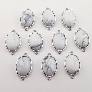 Howlite connector 25x15 mm 1 pc